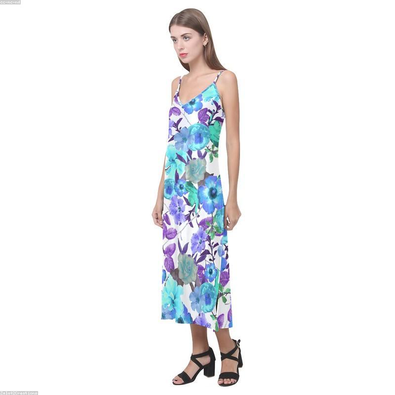 Floral Print Maxi Dress - Women's
